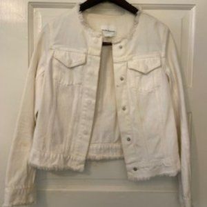 Club Monaco White Jean Jacket; Cropped Size XS